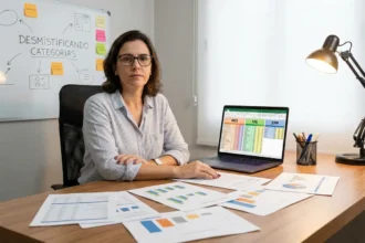 Pessoa analisando tabelas de MEI, ME e EPP, desmistificando as categorias para empreendedores